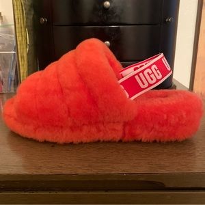 UGG Small Platform Furry Sandals